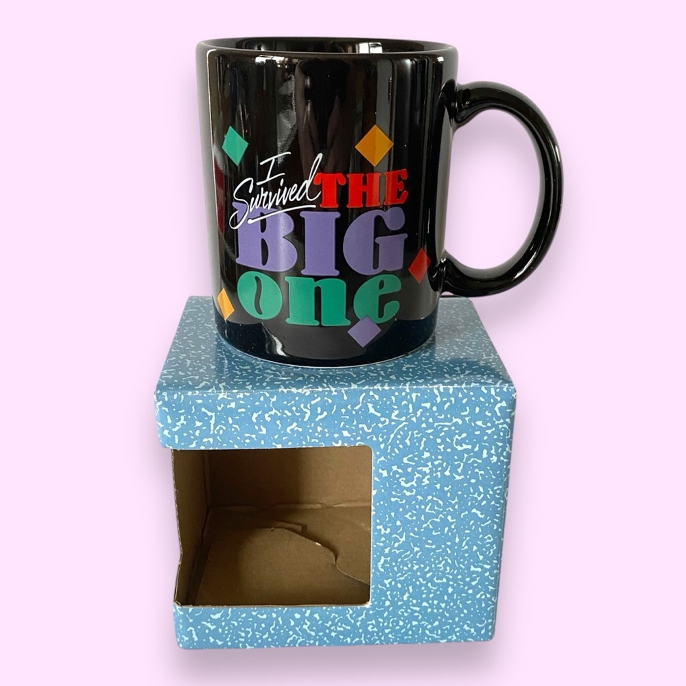 NWT NIB Vintage 1987 Hallmark Party Express “I Survived the BIG One” Coffee Mug